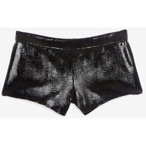 $540 MASON x Michelle Mason Laser LEATHER Ponte Shorts Black (  6 )